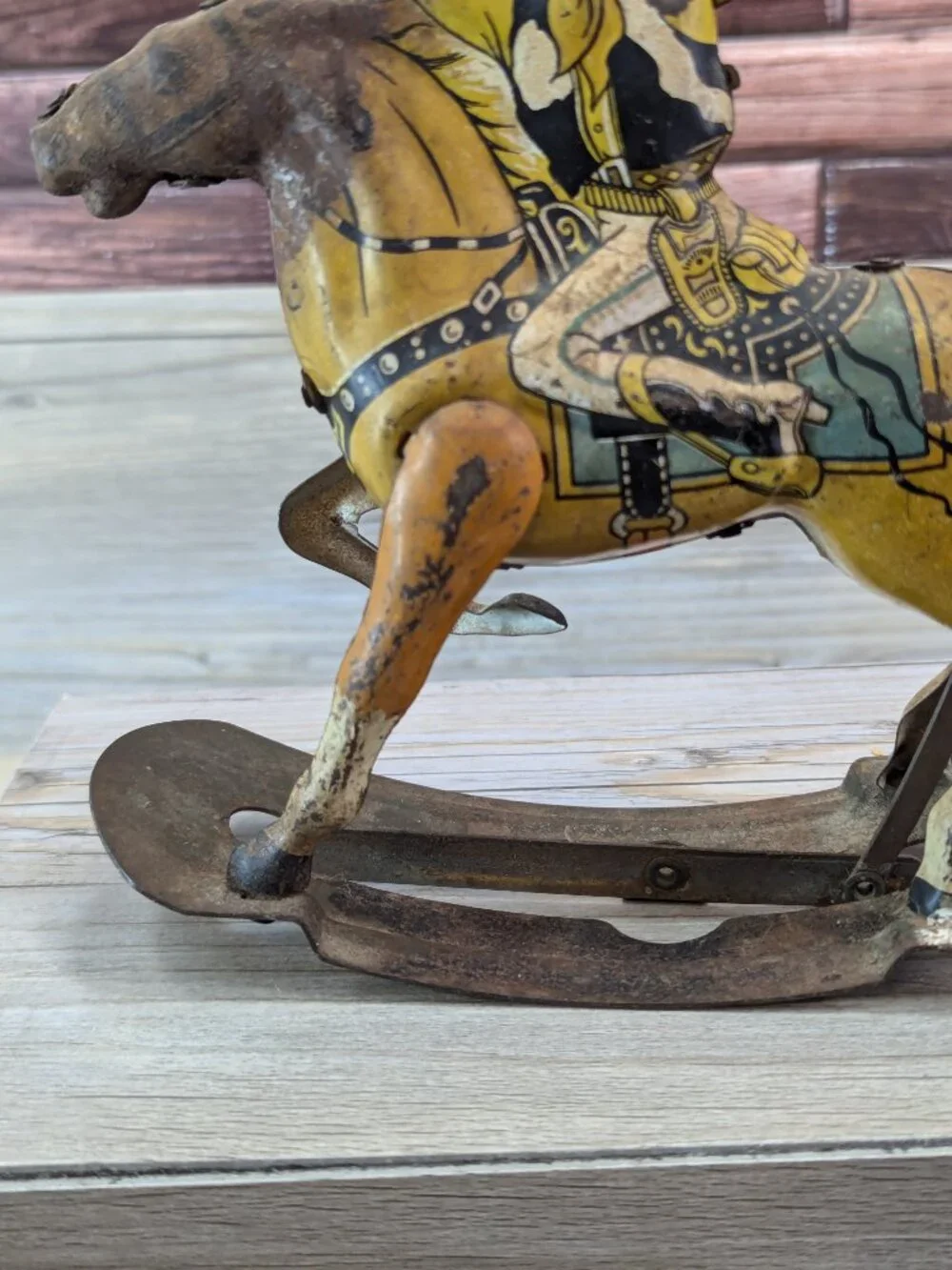 Marx Toys Tin Roy Rogers & Trigger Wind Up Toy Rocking Horse Missing Parts Works